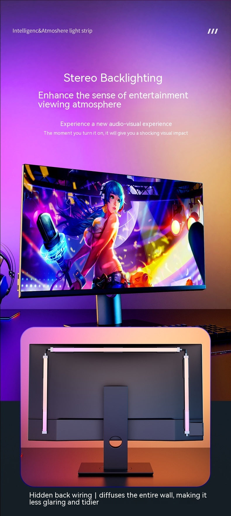 RGB Esports Desktop Computer Display Atmosphere Backlight